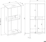TOP E SHOP OPENO 2W WHITE Wardrobe &ndash; Modular Wardrobe with 2 Rails for the Bedroom