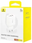 BASEUS Laadija Travel Charger Cube Quick Charger C+U+U, 30W, White EU (P10111402213-00)