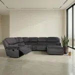 Home4you Nurgadiivan GISELLA U-kujuline, manuaalne recliner, tumehall
