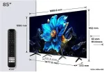 Teler TCL P7K 85P7K TV 2.16 m (85") 4K Ultra HD Smart TV Wi-Fi Metallic 450 cd/m&sup2;