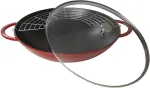 STAUB cast iron wok with lid - Red, 37 cm
