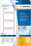 HERMA Special Name labels - Selbstklebende Namensetiketten - Wei&szlig;/Rot - 80 x 50 mm 200 Etikett(en) (20 Bogen x 10) (4405)