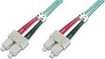 Digitus - Patch-Kabel - SC Multi-Mode (M) - SC Multi-Mode (M) - 10 m - Glasfaser - 50 / 125 micron - ( OM3 ) - halogenfrei - t&uuml;rkis