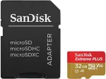 M&auml;lukaart Western Digital SanDisk Extreme PLUS - Flash-Speicherkarte (microSDHC/SD-Adapter inbegriffen) - 32GB - A1 / Video Class V30 / UHS-I U3 - microSDHC UHS-I (SDSQXBG-032G-GN6MA)