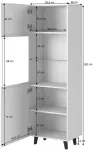 Cama MEBLE kuvar cabinet PAFOS 60x40x182 cm valge matt