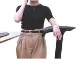 Maclean Ergonomiczne krzesło , regulacja wysokości, pochylone z matą przeciwzmęczeniową, 615-1180mm, MC-872