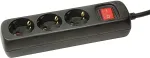Logilink Outlet Strip, 3 safety sockets, w/ switch, 1.5m, white