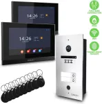 EVOLVEO DoorPhone ID-2, 2-wire video doorphone for two apartments with RFID, fingerprint and ONVIF support