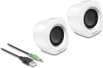 Delock Mini Stereo PC Lautsprecher mit 3,5 mm Klinkenstecker und USB Stromversorgung wei&szlig;