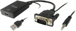 EQUIP Adapter HD15->HDMI-A/3.5mm/USB-A St/Bu +Audio schwarz