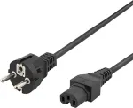 DELTACO toitejuhe CEE7 / 7 - IEC C15, 1m, must