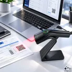 QOLTEC Wireless barcode scanner 1D 2D scanner stand USB