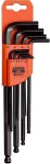 Bahco Offset long series ball end hexagon key set, metric, black finish