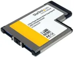StarTech.com 2 Port Flush Mount ExpressCard 54mm SuperSpeed (5Gbps) USB 3.0 Card Adapter with UASP Support - TAA