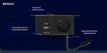 DELTACO OFFI Under-desk Outlet CE, angled, 1x21W A+C USB charger, GST18 cable connector / GT-1101 / 1902243