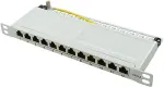 LOGILINK - Patch Panel - Rack montierbar - RJ-45 X 12 - Hellgrau, RAL 7035 - 0.5U - 25.4 cm (10)
