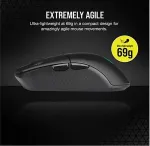 CORSAIR Gaming KATAR ELITE - Maus - optisch - 6 Tasten - kabellos, kabelgebunden - Bluetooth, 2,4 GHz, USB-C - kabelloser Empf&auml;nger (USB) (CH-931C111-EU)