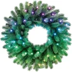Twinkly pre-lit wreath 50 RGB LED Green wire Plug type C