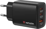 VERBATIM Charger GaN 65W QC 3.0, 2x USB-C, 1x USB PD 3.0 EU
