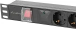 LANBERG PDU rack power strip 19 inch 1U 16A 6x230V schuko 2m black