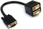 StarTech.com VGA auf 2x VGA Splitter-Kabel - St/Bu - VGA-Splitter - HD-15 (M) - HD-15 (W) - 30cm - Schwarz (VGASPL1VV)