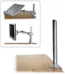 Lindy Desk Clamp Pole - Montagekomponente (C-Klammer, Montagestange) f&uuml;r LCD-Display/Notebook - Metall - Silber, Pulverbeschichtung - Tischmontage (40692)