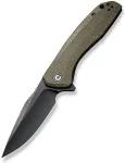 No name N&oacute;ż CIVIVI Baklash 9Cr18MoV Green Micarta Coarse