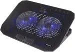 DELTACO Laptop cooler up to 15.6", 2x120mm, LED lights, black / LTC-100