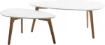 Home4you Diivanilauad HELENA 2tk komplektis 100x50xH40cm, 70x35xH35cm, valge