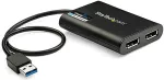 StarTech.com USB auf Dual DisplayPort Adapter - 4K 60Hz - USB 3.0 (5Gbit/s) - USB Dual Monitoradapter - DisplayLink Zertifiziert - Externer Videoadapter - DisplayLink DL-6950 - USB 3.0 - 2 x DisplayPort - Schwarz