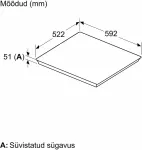 Pliidiplaat Bosch Induction Hob PIE61ABB5E, Width 59.2 cm, Black