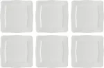 LA PORCELLANA BIANCA Set of 6 Square Plates Florentina - White, 26.5 cm