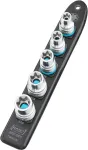 Hazet SmartRail 1/2 socket set outside TORX, 5 pieces (black, E12 - E20, short)