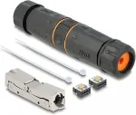 DeLOCK Kabelverbinder LSA zu LSA Cat.6A IP68 wasserfest schwarz