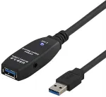 DELTACO PRIME aktiivne USB 3.0 pikenduskaabel, t&uuml;&uuml;p A ha - ho, 3m, bl