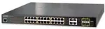 Planet Technology Corp. PLANET 24-Port 10/100/1000Mbps 802.3at PoE + 4-Port Gigabit