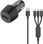 2GO KFZ-Ladeger&auml;t 15W 3in1 Micro-USB, Lightning, USB-C sw