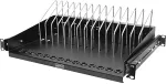 Digitus extendable shelf for tablets, notebooks (black, 1 height unit)