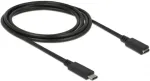 DELOCK USB 3.2 Gen 1 extension cable, USB-C male > USB-C female (black, 2 meters, SuperSpeed)