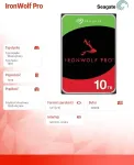 K&otilde;vaketas SEAGATE IronWolf Pro internal hard drive 10 TB 256 MB 3.5" Serial ATA III (ST10000NT001)
