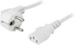 DELTACO seadme kaabel, nurga all CEE 7/7 - sirge IEC C13, 0,5 m, valge