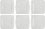 LA PORCELLANA BIANCA Set of 6 Florentina Square Plates - White, 20 cm