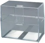 Herlitz Karteikasten, DIN A7 quer, Kunststoff, transparent f&uuml;r 300 Karten, unbest&uuml;ckt - 1 St&uuml;ck (1907021)