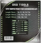 DSDTOOLS 12-osaline kaitsev t&auml;htotsikute kruvikeerajate komplekt DS1051