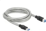 Delock USB 5 Gbps Kabel Typ-A Stecker zu Typ-B Stecker mit Metallmantel 2 m