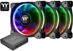 Thermaltake 140mm Riing Plus 14 LED RGB Radiator Fan TT Premium Black 3 Pack