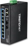 TRENDnet TI-G102 - Switch - nicht verwaltet - 8 x 10/100/1000 + 2 x Kombi-Gigabit-SFP - an DIN-Schiene montierbar, wandmontierbar - Gleichstrom (TI-G102)
