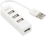 SBOX H-204W USB 4 Ports HUB, Coconut White