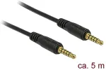DELOCK Klinkenkabel 3,5 mm 5 Pin Stecker zu Stecker 5 m schwarz
