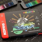 Kores V&auml;rvipliiatsite komplekt KOLORES, metallkarbis, 50 tk.